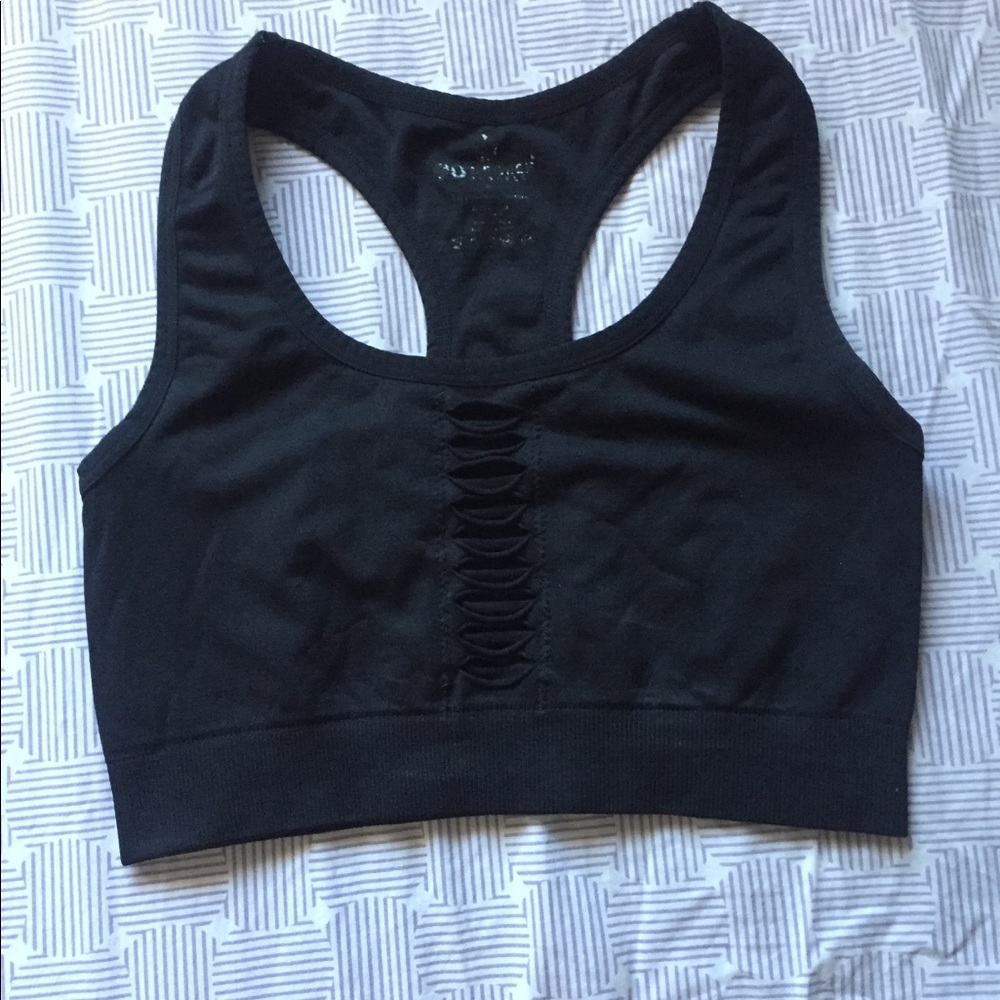 Black Sports Bra w/ detailing in the front